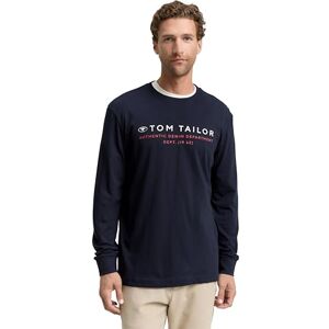 TOM TAILOR Långärmad T-shirt för män, 10668 – himmelskaptensblå, XXL TOM TAILOR Långärmad T-shirt för män, 10668 – himmelskaptensblå, XXL