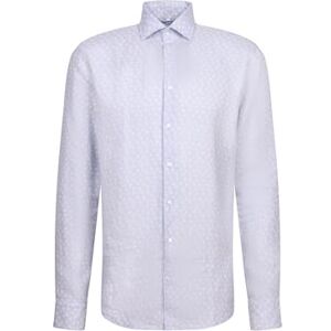 Seidensticker Silkesdekal herr business skjorta – slim fit – mjuk – kent krage – långärmad – 100% linne, blå, 40 SE Seidensticker Silkesdekal herr business skjorta – slim fit – mjuk – kent krage – långärmad – 100% linne, blå, 40 SE