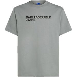 KARL LAGERFELD JEANS , Herr, Vanlig Kortärm Essential Logo T-Shirt, Vanlig Fit, Grå, XS KARL LAGERFELD JEANS , Herr, Vanlig Kortärm Essential Logo T-Shirt, Vanlig Fit, Grå, XS