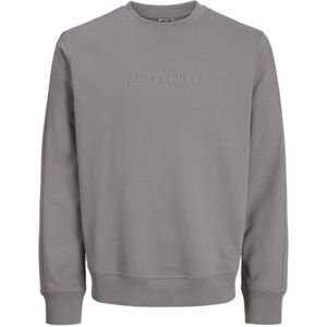 JACK & JONES Jcorecharge Mold Print Sweat Crew Neck, Grå flanell, S JACK & JONES Jcorecharge Mold Print Sweat Crew Neck, Grå flanell, S