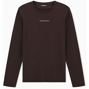 Giorgio Armani Herr stretch piquet långärmad t-shirt med rund hals brun L anpassad passform passform, Brun, L Giorgio Armani Herr stretch piquet långärmad t-shirt med rund hals brun L anpassad passform passform, Brun, L