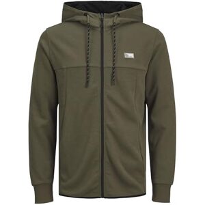 JACK & JONES Huvtröja för män med dragkedja logotyp huvtröja med dragkedja, Dammig oliv, M JACK & JONES Huvtröja för män med dragkedja logotyp huvtröja med dragkedja, Dammig oliv, M