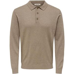 Only & Sons Onsloui Reg 12 Ls Mel Polo Knit, Ökenduvor, M Only & Sons Onsloui Reg 12 Ls Mel Polo Knit, Ökenduvor, M