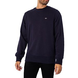 GANT Reg Shield C Neck Sweat Sweatshirt för män, Kvällsblå, 4XL GANT Reg Shield C Neck Sweat Sweatshirt för män, Kvällsblå, 4XL