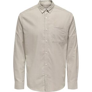 Only & Sons ONLY&SONS Herrskjorta, smal passform, långärmad oxfordskjorta, snygg, bekväm, herrskjorta, Beige, M Only & Sons ONLY&SONS Herrskjorta, smal passform, långärmad oxfordskjorta, snygg, bekväm, herrskjorta, Beige, M