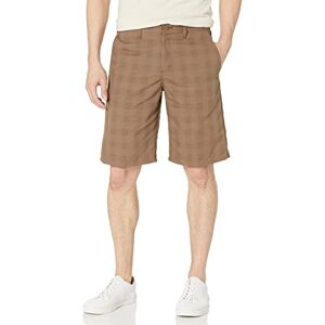 Dickies Men's Flex Regular Fit Plaid Flat Front 11in Shorts, Mushroom Dickies Men's Flex Regular Fit Plaid Flat Front 11in Shorts, Mushroom