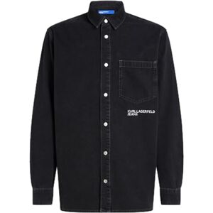 KARL LAGERFELD JEANS , Herr, Vanlig Jeansskjorta, Vanlig Fit, Svart, L KARL LAGERFELD JEANS , Herr, Vanlig Jeansskjorta, Vanlig Fit, Svart, L