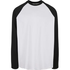 Urban Classics Organisk överdimensionerad raglan långärmad t-shirt för män, vit/svart, L Urban Classics Organisk överdimensionerad raglan långärmad t-shirt för män, vit/svart, L