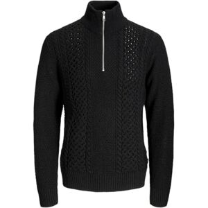 JACK & JONES Jjpaul stickad halv dragkedja, svart, M JACK & JONES Jjpaul stickad halv dragkedja, svart, M