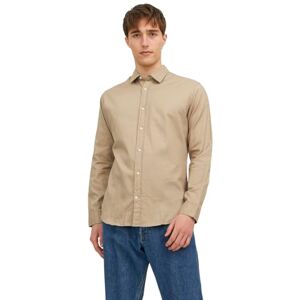 JACK & JONES herr Skjorta Jjegingham twill skjorta L/S Noos, Crockery/detalj:/solid/slim fit, XL JACK & JONES herr Skjorta Jjegingham twill skjorta L/S Noos, Crockery/detalj:/solid/slim fit, XL