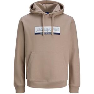 JACK & JONES Jorinwood Block Branding Sweat Hood, mocha meringue, XS JACK & JONES Jorinwood Block Branding Sweat Hood, mocha meringue, XS