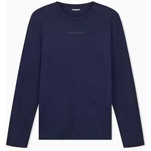 Giorgio Armani Herr stretch piquet långärmad t-shirt med rund hals blå L anpassad passform passform, BLÅ, L Giorgio Armani Herr stretch piquet långärmad t-shirt med rund hals blå L anpassad passform passform, BLÅ, L