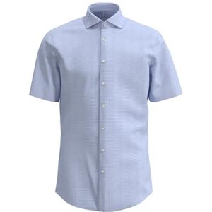 Seidensticker Silkesdekal herr business skjorta – normal passform – strykfri – Kent krage – kortärmad – 100% bomull, blå, 42 SE Seidensticker Silkesdekal herr business skjorta – normal passform – strykfri – Kent krage – kortärmad – 100% bomull, blå, 42 SE