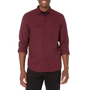 Amazon Essentials Men's Långärmad flanellskjorta med två fickor smal passform, Vinröd ljung, M Amazon Essentials Men's Långärmad flanellskjorta med två fickor smal passform, Vinröd ljung, M