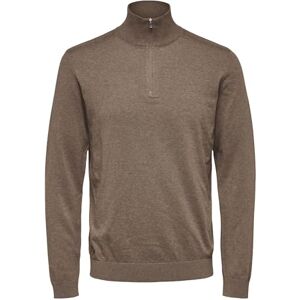 SELECTED HOMME Herr Slhberg halv dragkedja cardigan B Noos tröja, Teak/detalj:melerad, XL SELECTED HOMME Herr Slhberg halv dragkedja cardigan B Noos tröja, Teak/detalj:melerad, XL