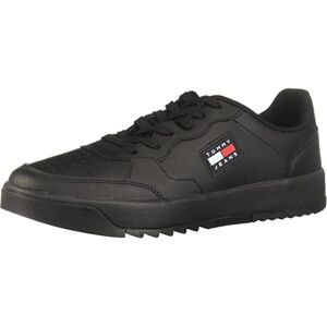 Tommy Jeans Tommy Hilfiger Herr Retro Ess Cupsole Sneaker, Svart, 42 EU Tommy Jeans Tommy Hilfiger Herr Retro Ess Cupsole Sneaker, Svart, 42 EU