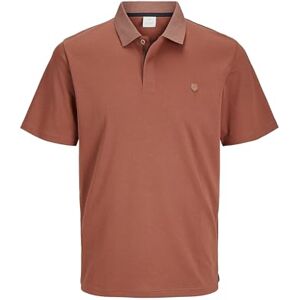 JACK & JONES pikétröja för män, enfärgad pikétröja, redwood burl, S JACK & JONES pikétröja för män, enfärgad pikétröja, redwood burl, S