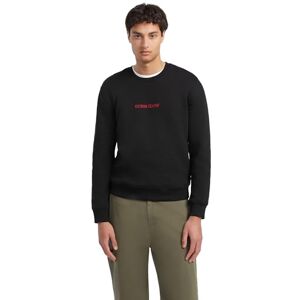 GUESS JEANS broderad smal passform sweatshirt med rund hals smal passform broderad monogram detalj. Artikel gjord av ekologisk bomullsblandning. Plysch stickad tröja med rund hals, Jet Black A996, L GUESS JEANS broderad smal passform sweatshirt med rund hals smal passform broderad monogram detalj. Artikel gjord av ekologisk bomullsblandning. Plysch stickad tröja med rund hals, Jet Black A996, L