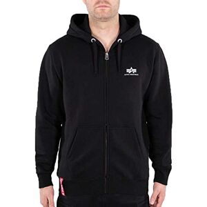 Alpha Industries Basic Zip Hoody SL Hooded Sweat-Huvtröja för män Black Alpha Industries Basic Zip Hoody SL Hooded Sweat-Huvtröja för män Black