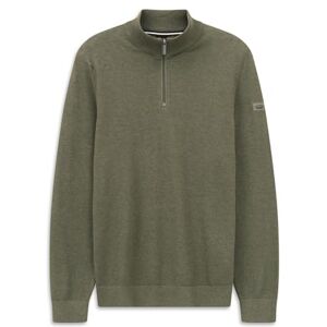 bugatti Herr Troyer stickad tröja ståkrage kort dragkedja basic, 180 oliv, 3XL bugatti Herr Troyer stickad tröja ståkrage kort dragkedja basic, 180 oliv, 3XL