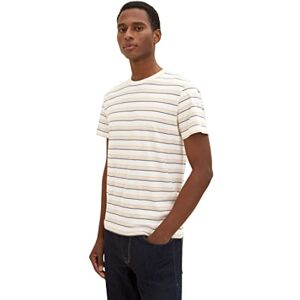 TOM TAILOR Herr T-shirt 1035539, 31461 Offwhite Beige Multi Stripe, XXL TOM TAILOR Herr T-shirt 1035539, 31461 Offwhite Beige Multi Stripe, XXL