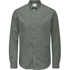 Only & Sons Onssane Life Slim Ls Solid poplin skjorta skjorta, agave grön, L Only & Sons Onssane Life Slim Ls Solid poplin skjorta skjorta, agave grön, L
