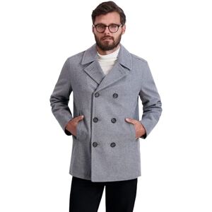 Nautica Herr klassisk dubbelbröstad ullblandning Peacoat, Ljusgrå, S Nautica Herr klassisk dubbelbröstad ullblandning Peacoat, Ljusgrå, S