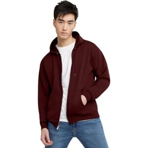 Hanes herr Full-Zip EcoSmart fleece huvtröja, Glöggsbär, M Hanes herr Full-Zip EcoSmart fleece huvtröja, Glöggsbär, M