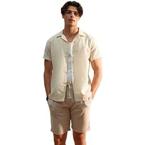 Trendyol herr herr normal passform basic krage vävd skjorta, BEIgE, M Trendyol herr herr normal passform basic krage vävd skjorta, BEIgE, M