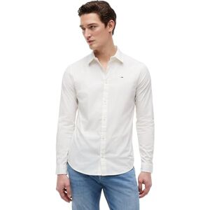 Tommy Jeans Hilfiger Denim Slim Fit skjorta långärmad stretch vit, Vit (klassisk vit), XS Tommy Jeans Hilfiger Denim Slim Fit skjorta långärmad stretch vit, Vit (klassisk vit), XS