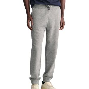 GANT Herr REG Shield sweatbyxor lediga byxor, grå melange, standard, Grå melange, M GANT Herr REG Shield sweatbyxor lediga byxor, grå melange, standard, Grå melange, M