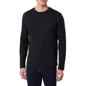 GANT REG Tonal Shield LS T-shirt, svart, XXL GANT REG Tonal Shield LS T-shirt, svart, XXL