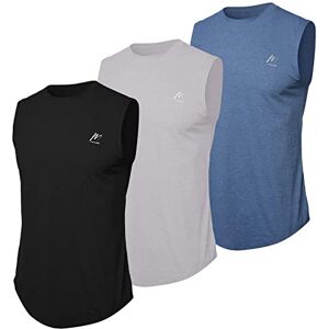 MeetHoo tanktopp herr ärmlös muskelskjorta bodybuilding träningströja herr gym sport för träning t-shirt funktionell skjorta, Svart + grå + blå, M MeetHoo tanktopp herr ärmlös muskelskjorta bodybuilding träningströja herr gym sport för träning t-shirt funktionell skjorta, Svart + grå + blå, M