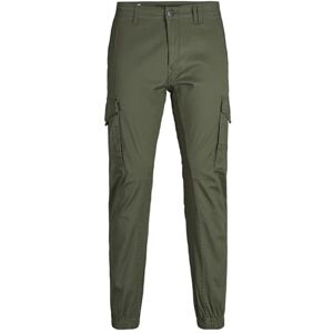JACK & JONES Cargobyxor för män plus storlek slim tapered fit cargobyxor, OLIVNATT, 52W / 32L JACK & JONES Cargobyxor för män plus storlek slim tapered fit cargobyxor, OLIVNATT, 52W / 32L