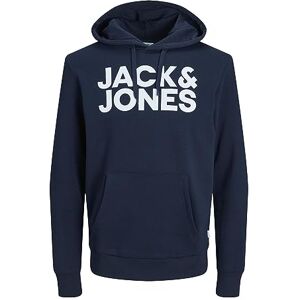JACK & JONES Huvtröja för män logotyp huvtröja, marinblå blazer, XXL JACK & JONES Huvtröja för män logotyp huvtröja, marinblå blazer, XXL