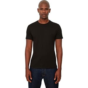 Trendyol Herr svart basic män slim fit 100% bomull kortärmad cykelhals t-shirt, XXL Trendyol Herr svart basic män slim fit 100% bomull kortärmad cykelhals t-shirt, XXL