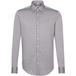 Seidensticker Silkesdekal herr business skjorta – slim fit – strykfri – B.D. Krage – långärmad – 100% bomull, Grå (mörkgrå 37), 37 Seidensticker Silkesdekal herr business skjorta – slim fit – strykfri – B.D. Krage – långärmad – 100% bomull, Grå (mörkgrå 37), 37