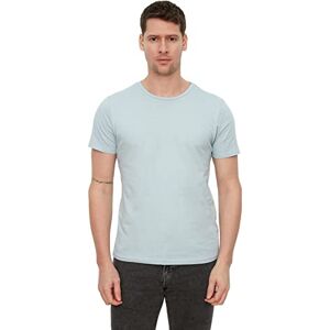 Trendyol Herr blå basic slim fit 100% bomull kortärmad cykel-t-shirt, XL Trendyol Herr blå basic slim fit 100% bomull kortärmad cykel-t-shirt, XL
