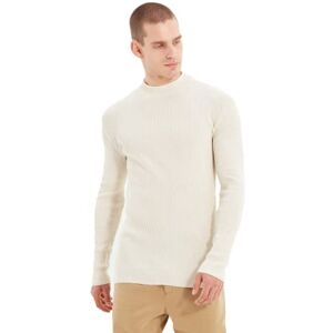Trendyol Herr High Neck Plain Slim tröja sweatshirt, Ecru, M, Ecru, M Trendyol Herr High Neck Plain Slim tröja sweatshirt, Ecru, M, Ecru, M