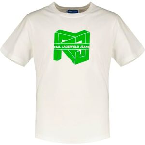 KARL LAGERFELD JEANS , Herr, Vanlig Kortärm Kublogo T-Shirt, Vanlig Fit, Vit, XS KARL LAGERFELD JEANS , Herr, Vanlig Kortärm Kublogo T-Shirt, Vanlig Fit, Vit, XS