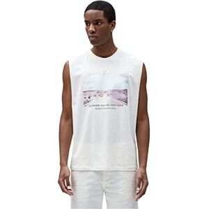 Koton män ärmlös linne slogantryck crew neck bomull, Vit (000), S Koton män ärmlös linne slogantryck crew neck bomull, Vit (000), S