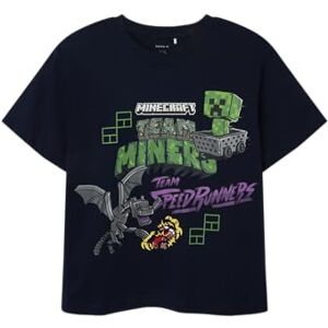 NAME IT Pojkar Nkmjahi Minecraft Nreg Ss Top Noos Bfu, marinblå blazer, 146-152 NAME IT Pojkar Nkmjahi Minecraft Nreg Ss Top Noos Bfu, marinblå blazer, 146-152