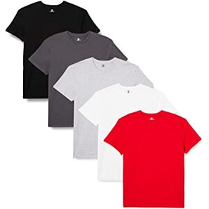 Lower East T-shirt med rund hals, Herr, Vit/svart/grå/Froged Iron/röd (5-pack), S Lower East T-shirt med rund hals, Herr, Vit/svart/grå/Froged Iron/röd (5-pack), S