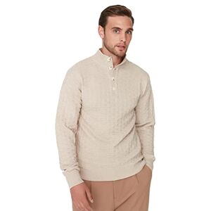 Trendyol Herr mandarinkrage enkel smal tröja sweatshirt, beige, XL, BEIgE, XL Trendyol Herr mandarinkrage enkel smal tröja sweatshirt, beige, XL, BEIgE, XL