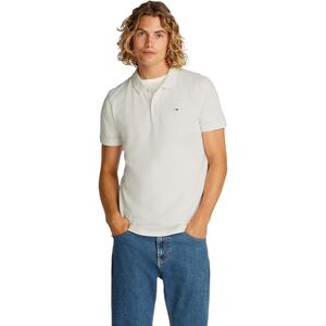 Tommy Jeans Män TJM SLIM PLACKET POLO EXT S/S Polo, Vit, XS, Vit (Ecru), XS Tommy Jeans Män TJM SLIM PLACKET POLO EXT S/S Polo, Vit, XS, Vit (Ecru), XS