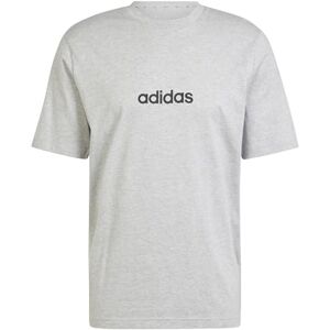 adidas herr Essentials Linear Single Jersey Shirt, medium grey heather/black, XL adidas herr Essentials Linear Single Jersey Shirt, medium grey heather/black, XL