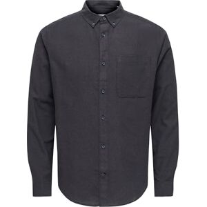 Only & Sons herrskjorta slim fit skjorta krage skjorta, svart, L Only & Sons herrskjorta slim fit skjorta krage skjorta, svart, L