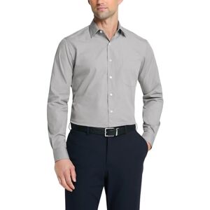 Van Heusen herrklänning skjorta anpassad poplin solid, Grå, 17.5 Neck / 32-33 Sleeve Van Heusen herrklänning skjorta anpassad poplin solid, Grå, 17.5 Neck / 32-33 Sleeve