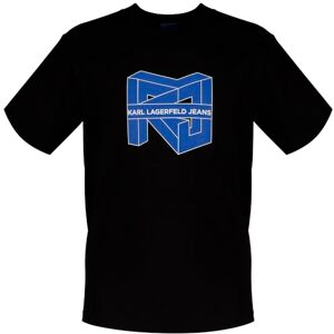 KARL LAGERFELD JEANS , Herr, Vanlig Kortärm Kublogo T-Shirt, Vanlig Fit, Svart, XS KARL LAGERFELD JEANS , Herr, Vanlig Kortärm Kublogo T-Shirt, Vanlig Fit, Svart, XS
