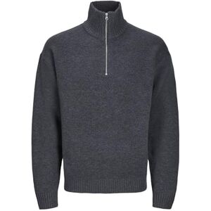 JACK & JONES Fjärdedels-dragkedja för män enfärgad fjärdedel dragkedja, järngrind, S JACK & JONES Fjärdedels-dragkedja för män enfärgad fjärdedel dragkedja, järngrind, S